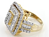 Pre-Owned Cubic Zirconia 18k Yellow Gold Over Silver Ring 5.90ctw (3.06ctw DEW)