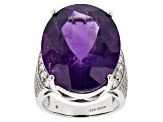 Pre-Owned Purple Amethyst Sterling Silver Ring 31.48ctw