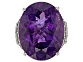 Pre-Owned Purple Amethyst Sterling Silver Ring 31.48ctw