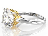 Pre-Owned Moissanite Fire® 5.37ctw DEW Platineve™ And 14k Yellow Gold Platineve Ring