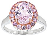 Pre-Owned Pink Kunzite Sterling Silver Ring 3.28ctw