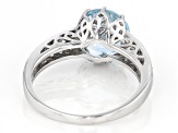 Pre-Owned 4.27ct Round Glacier Topaz ™ With .38ctw Round Blue Sapphire Sterling Silver Ring