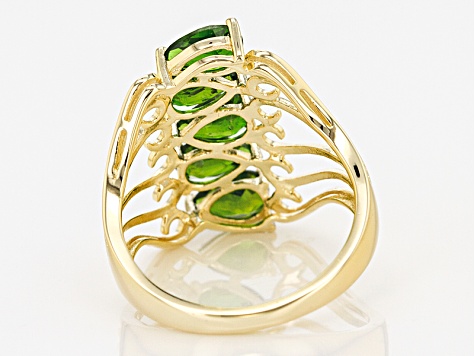 Pre-Owned Green Chrome Diopside 18k Gold Over Silver Ring 1.75ctw