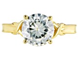 Pre-Owned Moissanite Ring 14k Yellow Gold Over Silver 3.60ct