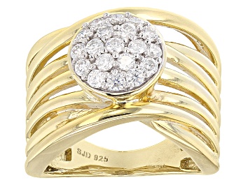Picture of Pre-Owned Moissanite 14k Yellow Gold Over Silver Ring .57ctw DEW