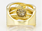 Pre-Owned Moissanite 14k Yellow Gold Over Silver Ring .57ctw DEW
