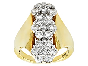 Pre-Owned Moissanite Ring 14k Yellow Gold Over Silver 2.10ctw DEW