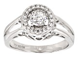 Pre-Owned Cubic Zirconia Rhodium Over Sterling Silver Dancing Bella Ring 1.04ctw