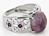 Pre-Owned Purple Russian Charoite Sterling Silver Ring .20ctw