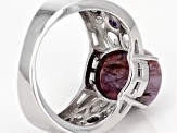 Pre-Owned Purple Russian Charoite Sterling Silver Ring .20ctw