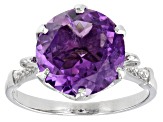 Pre-Owned Purple Amethyst Sterling Silver Ring 5.00ct