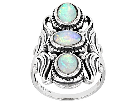 Pre-Owned Ethiopian Opal Sterling Silver Statement Ring 1.50ctw