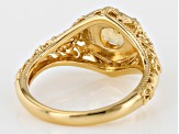 Pre-Owned Yellow Citrine 18k Gold Over Sterling Silver Ring .68ct
