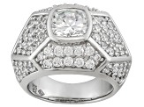 Pre-Owned Womens Pave Cocktail Ring White Cubic Zirconia 9ctw Sterling Silver
