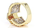 Pre-Owned Champagne & White Diamond 2.00ctw Round & Baguette 10k Yellow Gold Ring