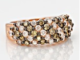 Pre-Owned champagne and white diamond 10k rose gold ring 1.50ctw