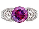 Pre-Owned Purple Cubic Zirconia Rhodium Over Sterling Silver Center Design Ring 6.58ctw