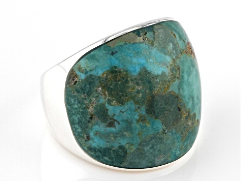 Pre-Owned Blue Turquoise Sterling Silver Ring