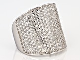 Pre-Owned White Cubic Zirconia Rhodium Over Sterling Silver Ring 3.67ctw