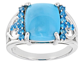 Pre-Owned Blue Sleeping Beauty Turquoise Sterling Silver Ring .36ctw