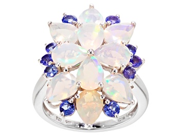 Picture of Pre-Owned Multi Color Ethiopian Opal Sterling Silver Ring 4.31ctw.