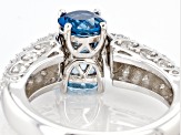 Pre-Owned London Blue And Sky Blue Topaz Rhodium Over Sterling Silver Reversible Ring 2.44ctw