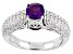 Pre-Owned Purple Amethyst Rhodium Over Sterling Silver Reversible Ring 2.30ctw