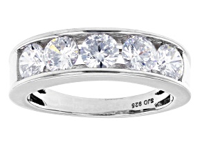 Pre-Owned White Cubic Zirconia Rhodium Over Sterling Silver Ring 2.90ctw