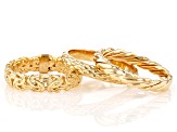 Pre-Owned 18K Yellow Gold Over Sterling Silver Set of 3 Bands