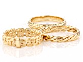 Pre-Owned 18K Yellow Gold Over Sterling Silver Set of 3 Bands
