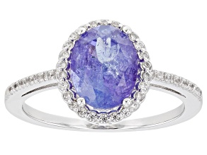 Pre-Owned Blue Tanzanite Rhodium Over Silver Ring 1.80ctw