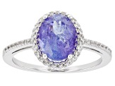 Pre-Owned Blue Tanzanite Rhodium Over Silver Ring 1.80ctw
