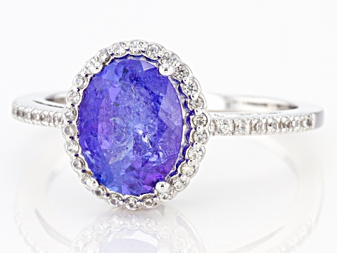 Pre-Owned Blue Tanzanite Rhodium Over Silver Ring 1.80ctw