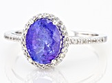 Pre-Owned Blue Tanzanite Rhodium Over Silver Ring 1.80ctw