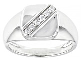 Pre-Owned Moissanite Platineve Mens Ring .18ctw DEW.