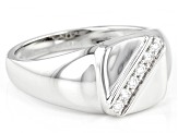 Pre-Owned Moissanite Platineve Mens Ring .18ctw DEW.