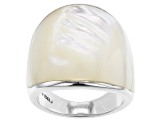 Pre-Owned Mother-Of-Pearl  Rhodium Over Silver Ring