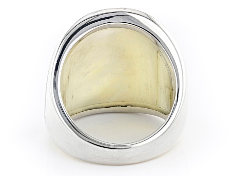 Pre-Owned Mother-Of-Pearl  Rhodium Over Silver Ring