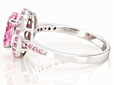 Pre-Owned Pink Cubic Zirconia Rhodium Over Sterling Silver Ring 3.59ctw