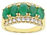 Pre-Owned Green Emerald 18k Yellow Gold Over Sterling Silver 2.20ctw