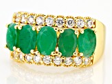 Pre-Owned Green Emerald 18k Yellow Gold Over Sterling Silver 2.20ctw