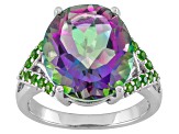 Pre-Owned Mystic® green quartz sterling silver ring 6.49ctw