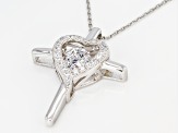 Pre-Owned Cubic Zirconia Rhodium Over Sterling Silver Dancing Bella Pendant With Chain 1.70ctw