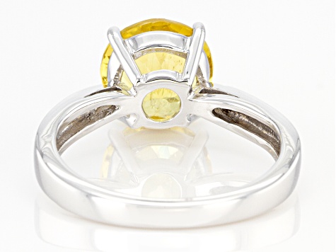 Pre-Owned Yellow Apatite Rhodium Over Sterling Silver Solitaire Ring 2.44ct