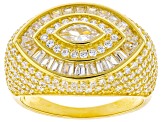 Pre-Owned White Cubic Zirconia 18k Yellow Gold Over Sterling Silver Ring 3.93ctw