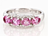 Pre-Owned Pink Garnet Rhodium Over Sterling Silver Ring 1.50ctw