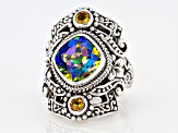 Pre-Owned True Picasso™ Quartz And Citrine Sterling Silver Ring 4.90ctw