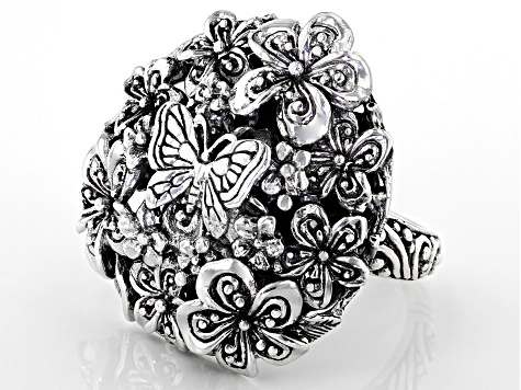 Pre-Owned Sterling Silver "Transforming" Butterfly Ring