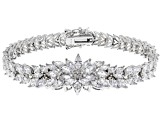 Pre-Owned White Cubic Zirconia Rhodium Over Sterling Silver Bracelet 39.63ctw