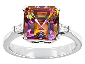 Pre-Owned Multicolor Northern Lights™ Quartz Rhodium Over Sterling Silver Ring 2.15ctw